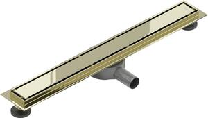 Mexen Flat 360°, nerezový sprchový žľab vzor M13 2v1 na vloženie dlažby 50 cm, zlatá lesklá, 1510050-40