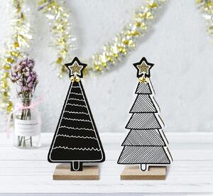 Tutumi - Vianočná drevená dekorácia - čierna - 21 cm
