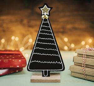Tutumi - Vianočná drevená dekorácia - čierna - 21 cm