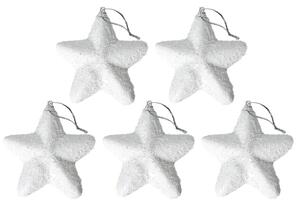Tutumi - Sada vianočných ozdôb - hviezdy - biela - 5 ks