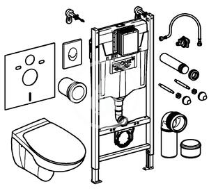 Grohe - Set predstenovej inštalácie, WC a sedátka Bau Ceramic, softclose, tlačidlo Skate Air, chróm