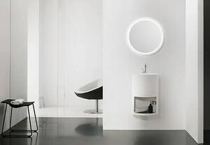 DSK Design Okrúhle svetelné zrkadlo LED DSK Silver Space / Ø 60 cm / neutrálna biela / 950 lm / biela