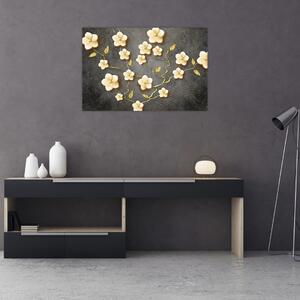Obraz - Zlatý ker v čiernom pozadí (90x60 cm)