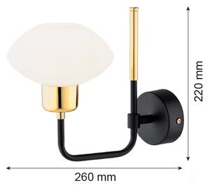 Argon 8032 - Nástenná lampa RAVELLO 1xE14/15W/230V čierna/zlatá