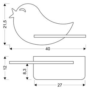 LED Detské nástenné svietidlo s poličkou BIRD LED/5W/230V ružová/drevo