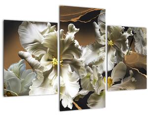 Obraz - Kvety orchideí na mramorovom pozadí (90x60 cm)