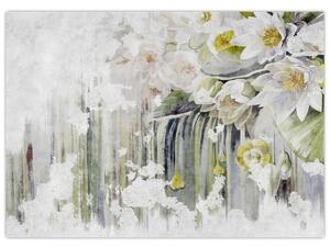 Obraz - Biele kvety, vintage (70x50 cm)