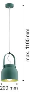 Argon 8283 - Luster na lanku LOGAN 1xE27/15W/230V pr. 20 cm zelená