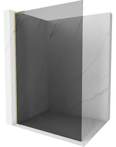 Mexen Kioto L, sprchová zástena Walk-In 110 x 200 cm, 8mm šedé sklo, zlato - 800-110-103-50-40