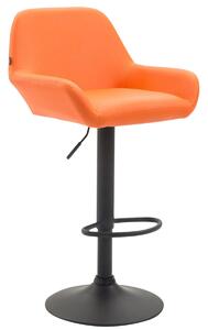 Barová stolička Braga ~ koženka, čierna podnož - Oranžová
