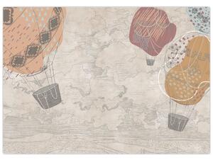 Obraz - Balóny nad mestom, teplé tóny (70x50 cm)