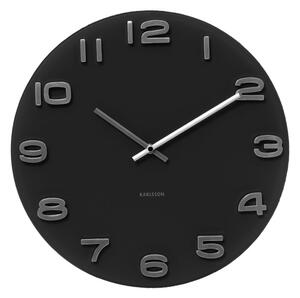 KARLSSON Nástenné hodiny Vintage kulaté – čierne ∅ 35 cm