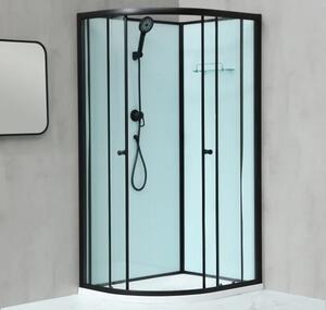 NOTRE AS-P ROCKY 100x80 ČIERNY Sprchový box asymetrický - pravé prevedenie