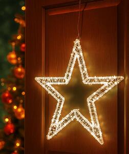 LED vianočná hviezda – svietiaca dekorácia, 45 cm, teplá biela, 800 LED, 8 programov, diaľkové ovládanie