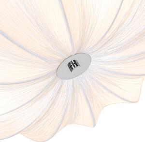 Dizajnové stropné svietidlo biele hodváb 52 cm 3-svetlo - Plu