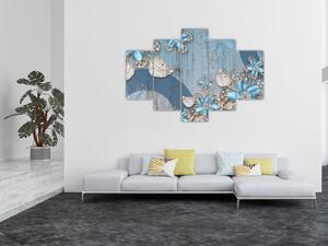 Obraz - Modré kvety (150x105 cm)