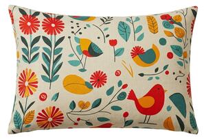 Dekoračný poťah na vankúš RETRO BIRD 50x70 cm, farebný