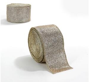 Vianočná stuha FESTIVE 5 cm x 2 m, zlato-strieborná