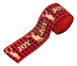 Vianočná stuha JOY 5 cm x 5 m, červená