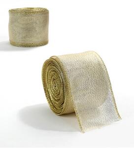 Vianočná stuha GOLDIE 6,3 cm x 2 m, zlatá