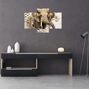 Obraz - Slon prerážajúci múr (90x60 cm)