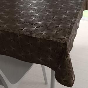 Biante Zamatový obdĺžnikový obrus Isabela IBL-012 Rose Gold trojuholníky na hnedom 60x100 cm