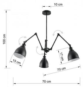 Luster na tyči STARK SHADE 3xE27/60W/230V