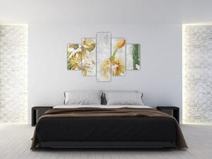 Obraz - Rozkvitnuté kaktusy, vintage (150x105 cm)