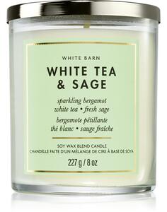 Bath & Body Works White Tea & Sage vonná sviečka 227 g