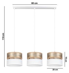 Luster na lanku LIMA 3xE27/60W/230V zlatá/biela