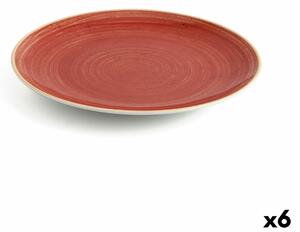 Plochý tanier Ariane Terra Červená Keramický (6 kusov)