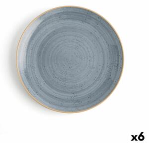 Plochý tanier Ariane Terra Modrá Keramický (6 kusov)