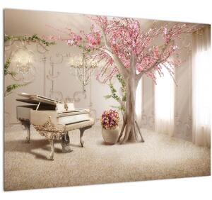Obraz - Snový interiér s klavírom (70x50 cm)