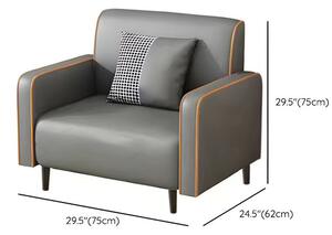 BeComfort pohodlné pu-kožené kreslo v škandinávskom štýle 75x62x75cm FUR-1656-1