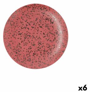 Plochý tanier Ariane Oxide Červená Keramický Ø 24 cm (6 kusov)