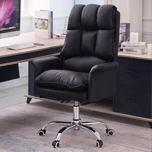 Kancelárska otočná stolička, pohodlná, hrubo polstrovaná, čierna OC15