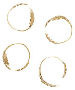 Krúžky na obrúsky Holly Leaf Brass – set 4 ks