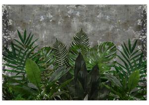 Obraz - Betónový múr s rastlinami (90x60 cm)