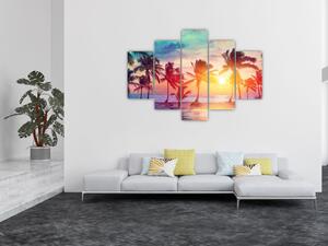 Obraz - Tropický západ slnka (150x105 cm)