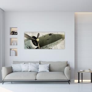 Obraz - Staré vrtuľové lietadlo (120x50 cm)