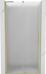 Mexen Velar L, posuvné sprchové dvere do otvoru 90 cm, 8mm sklo námraza, zlatá matná, 871-090-003-31-55