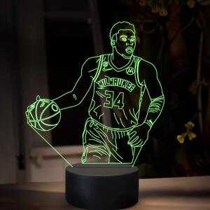 Beling 3D lampa, Giannis Antetokounmpo, 16 farebná QX23