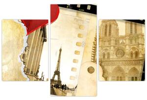 Obraz - Spomienky na Paríž (90x60 cm)