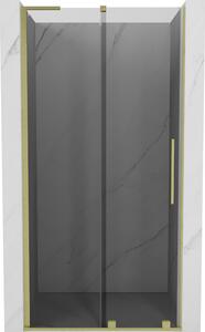 Mexen Velar L, posuvné sprchové dvere do otvoru 90 cm, 8mm šedé sklo, zlatá matná, 871-090-003-41-55