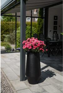 Vysoký kvetináč BERBELA, sklolaminát, výška 80 cm, čierna