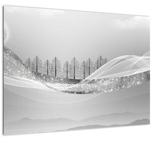 Obraz - Strieborná krajina (70x50 cm)
