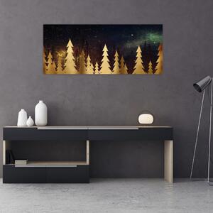 Obraz - Zlatá noc (120x50 cm)