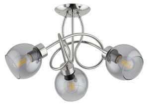 Prisadený luster HOSSA 3xE27/15W/230V lesklý chróm/čierna/dymová
