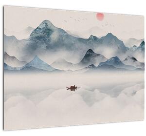 Obraz - Údolie modrých hôr (70x50 cm)