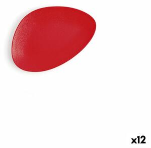 Plochý tanier Ariane Antracita Trojuholníkové Červená Keramický Ø 21 cm (12 kusov)